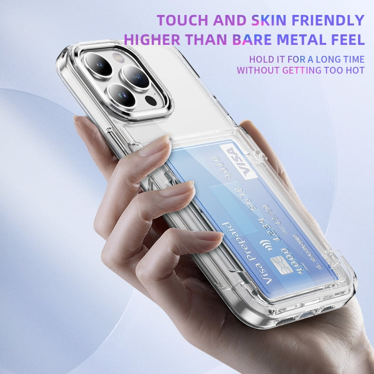 For iPhone 15 Card Holder Acrylic Hybrid TPU Phone Case