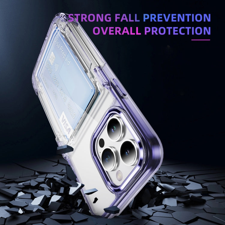 For iPhone 15 Plus Card Holder Acrylic Hybrid TPU Phone Case