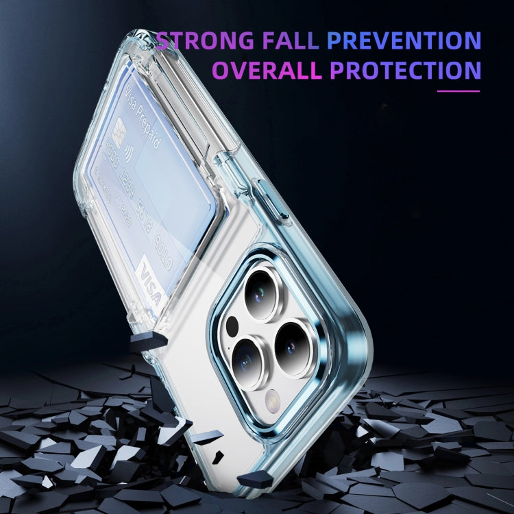 For iPhone 15 Pro Card Holder Acrylic Hybrid TPU Phone Case