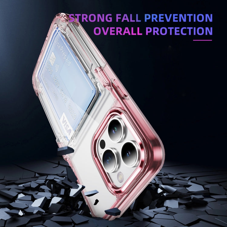 For iPhone 16 Plus Card Holder Acrylic Hybrid TPU Phone Case