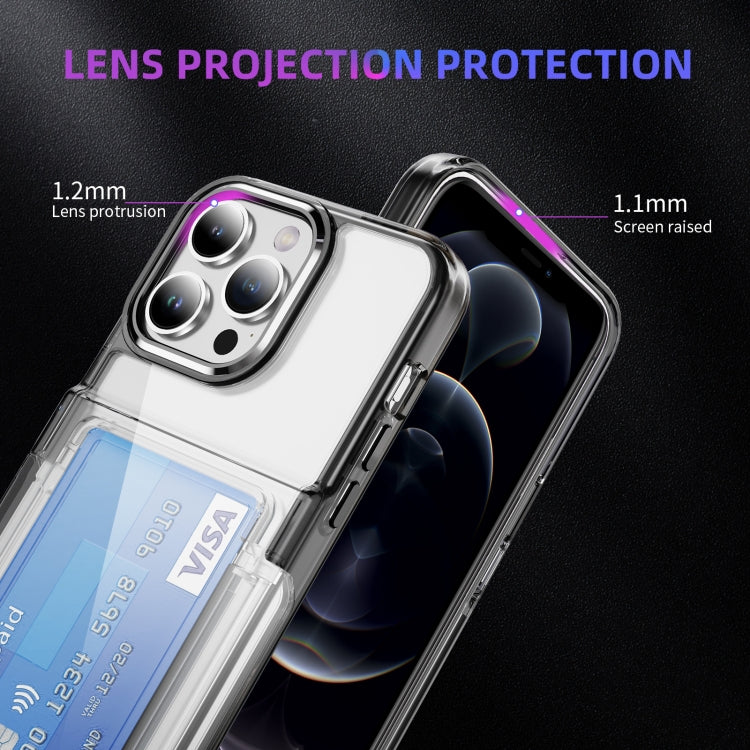 For iPhone 16 Plus Card Holder Acrylic Hybrid TPU Phone Case