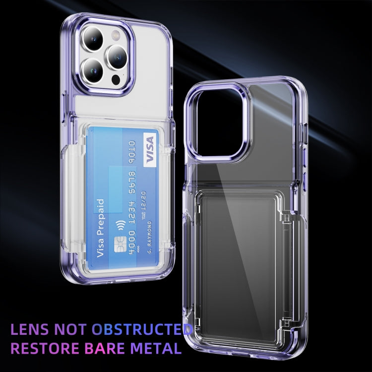 For iPhone 16 Plus Card Holder Acrylic Hybrid TPU Phone Case