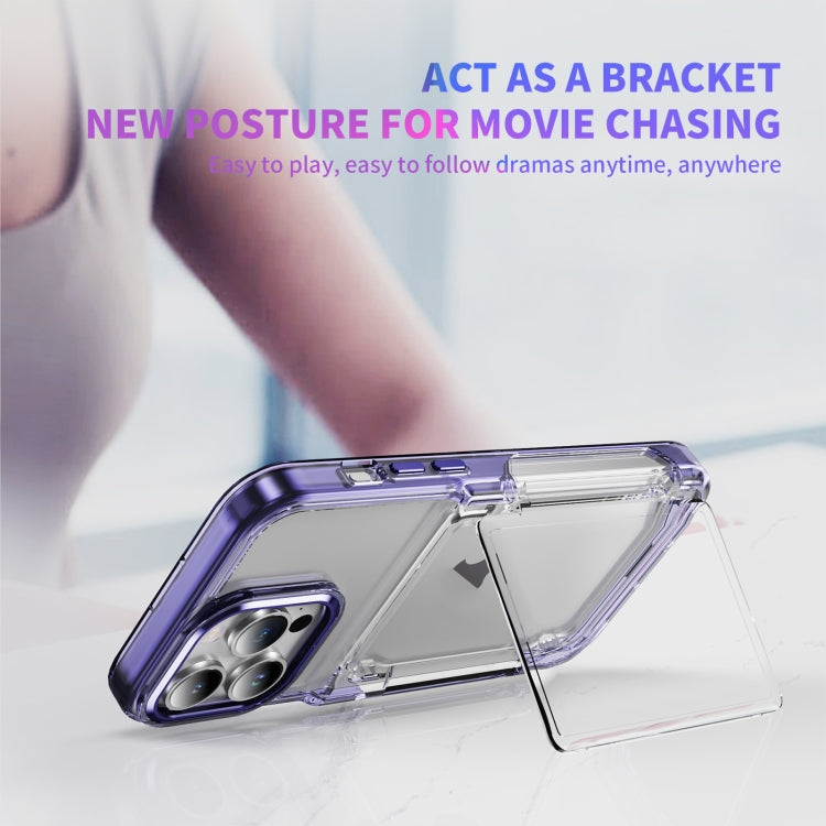 For iPhone 16 Pro Card Holder Acrylic Hybrid TPU Phone Case