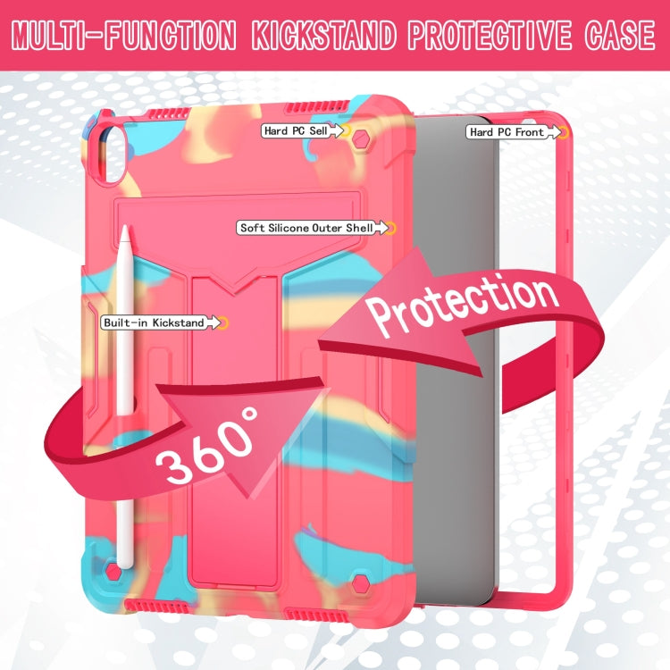 For iPad Air 11 2026 / 2025 /  2024 T Holder Robot Silicone Hybrid PC Tablet Case
