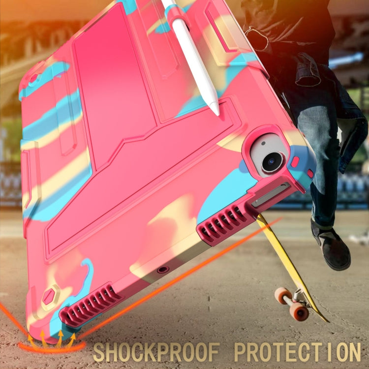 For iPad Air 11 2026 / 2025 /  2024 T Holder Robot Silicone Hybrid PC Tablet Case