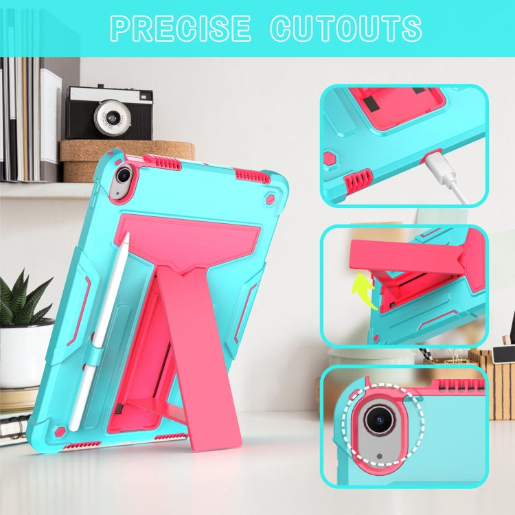 For iPad Air 11 2026 / 2025 /  2024 T Holder Robot Silicone Hybrid PC Tablet Case