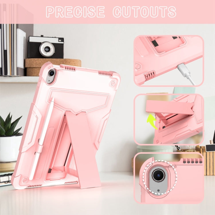 For iPad Air 11 2026 / 2025 /  2024 T Holder Robot Silicone Hybrid PC Tablet Case