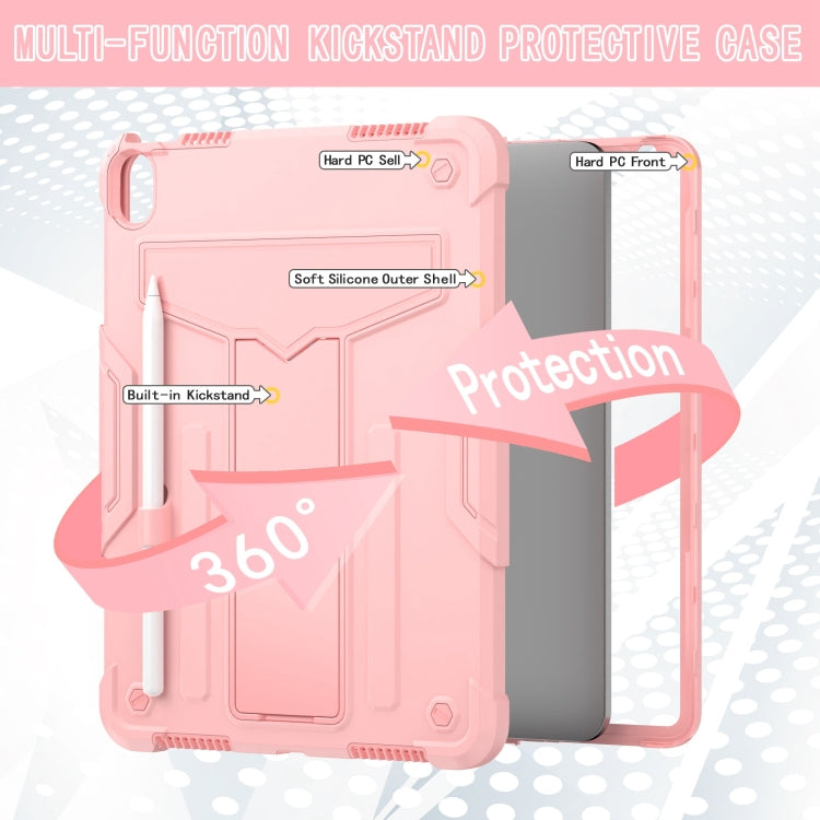 For iPad Air 11 2026 / 2025 /  2024 T Holder Robot Silicone Hybrid PC Tablet Case