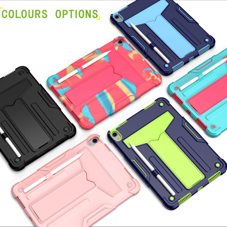 For iPad Air 11 2026 / 2025 /  2024 T Holder Robot Silicone Hybrid PC Tablet Case