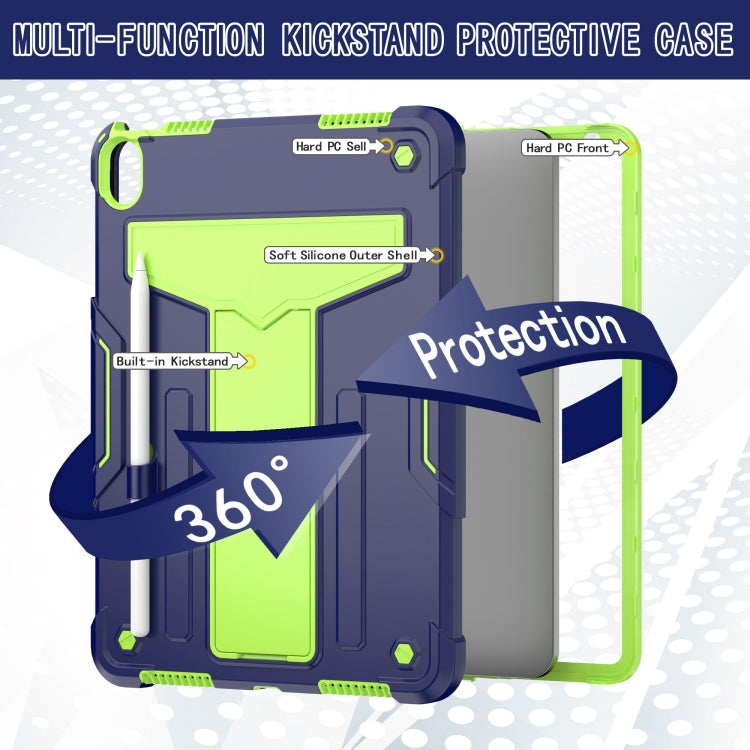 For iPad Air 11 2026 / 2025 /  2024 T Holder Robot Silicone Hybrid PC Tablet Case