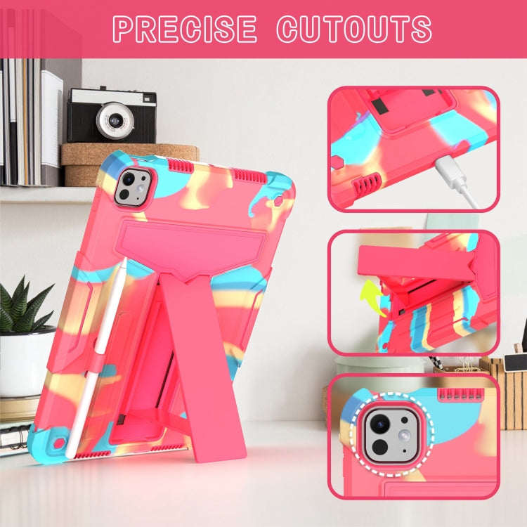 For iPad Pro 11 2025 / 2024 T Holder Robot Silicone Hybrid PC Tablet Case