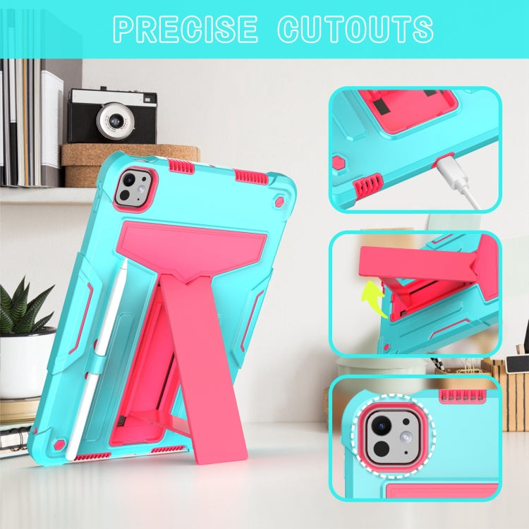 For iPad Pro 11 2025 / 2024 T Holder Robot Silicone Hybrid PC Tablet Case