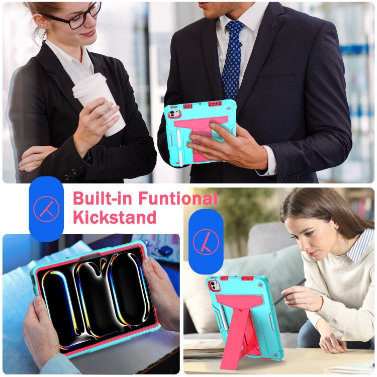 For iPad Pro 11 2025 / 2024 T Holder Robot Silicone Hybrid PC Tablet Case