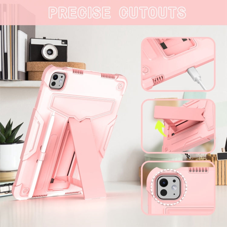 For iPad Pro 11 2025 / 2024 T Holder Robot Silicone Hybrid PC Tablet Case