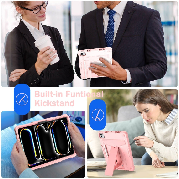 For iPad Pro 11 2025 / 2024 T Holder Robot Silicone Hybrid PC Tablet Case