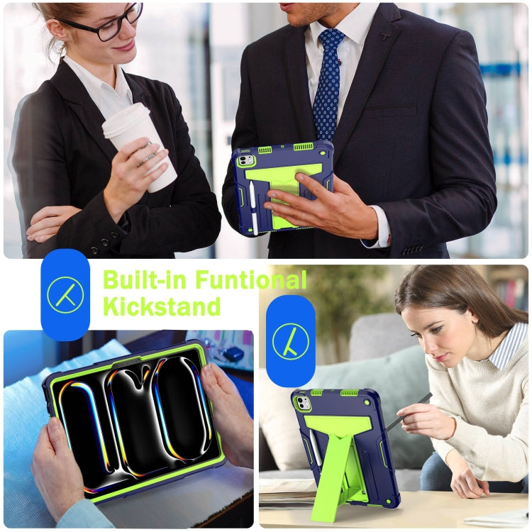 For iPad Pro 11 2025 / 2024 T Holder Robot Silicone Hybrid PC Tablet Case