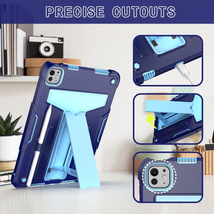 For iPad Pro 11 2025 / 2024 T Holder Robot Silicone Hybrid PC Tablet Case