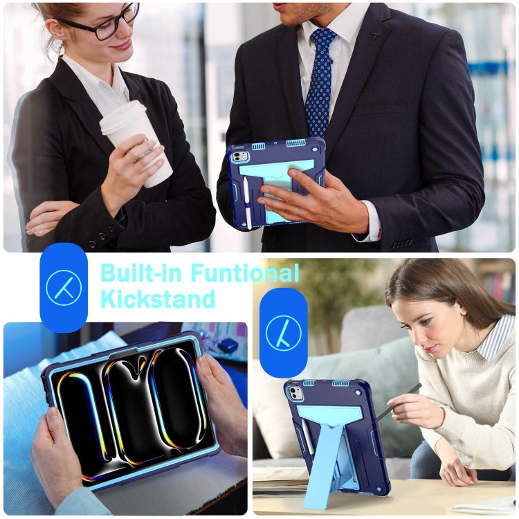 For iPad Pro 11 2025 / 2024 T Holder Robot Silicone Hybrid PC Tablet Case