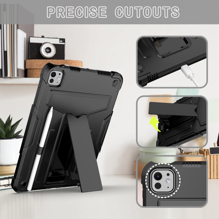 For iPad Pro 11 2025 / 2024 T Holder Robot Silicone Hybrid PC Tablet Case