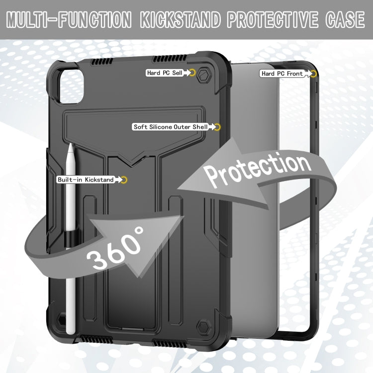 For iPad Pro 11 2025 / 2024 T Holder Robot Silicone Hybrid PC Tablet Case
