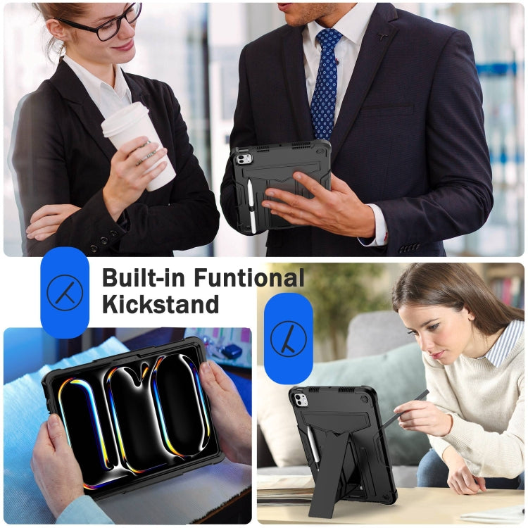 For iPad Pro 11 2025 / 2024 T Holder Robot Silicone Hybrid PC Tablet Case