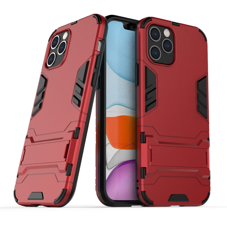 For iPhone 12 / 12 Pro PC + TPU Shockproof Protective Case with Invisible Holder