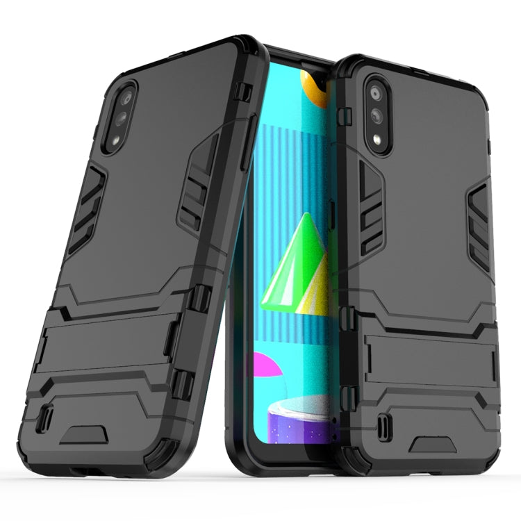 For Samsung Galaxy M01 PC + TPU Shockproof Protective Case with Invisible Holder