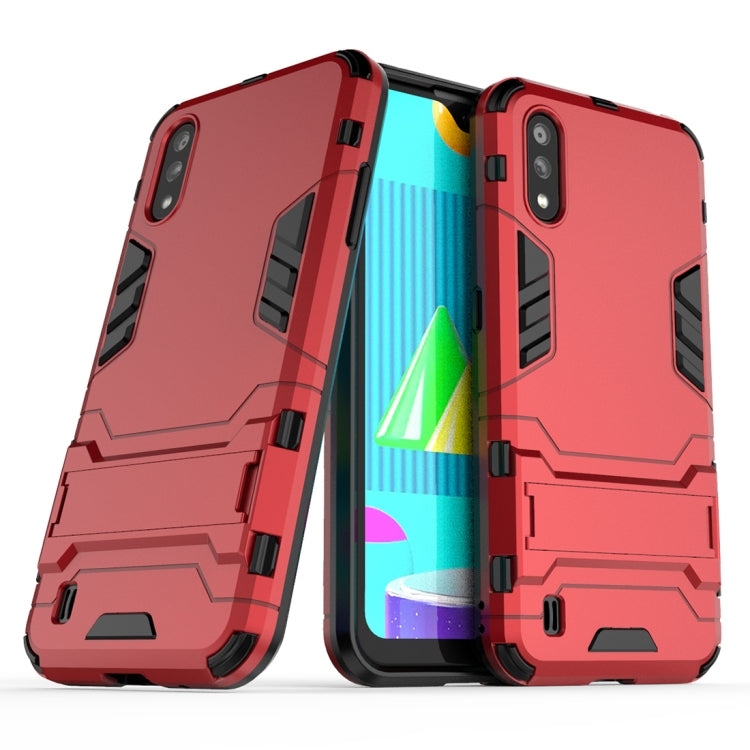For Samsung Galaxy M01 PC + TPU Shockproof Protective Case with Invisible Holder