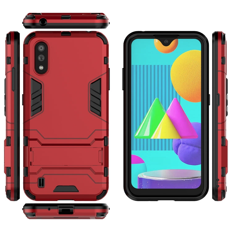 For Samsung Galaxy M01 PC + TPU Shockproof Protective Case with Invisible Holder