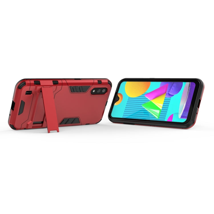 For Samsung Galaxy M01 PC + TPU Shockproof Protective Case with Invisible Holder