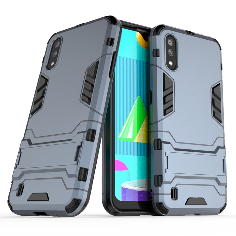 For Samsung Galaxy M01 PC + TPU Shockproof Protective Case with Invisible Holder