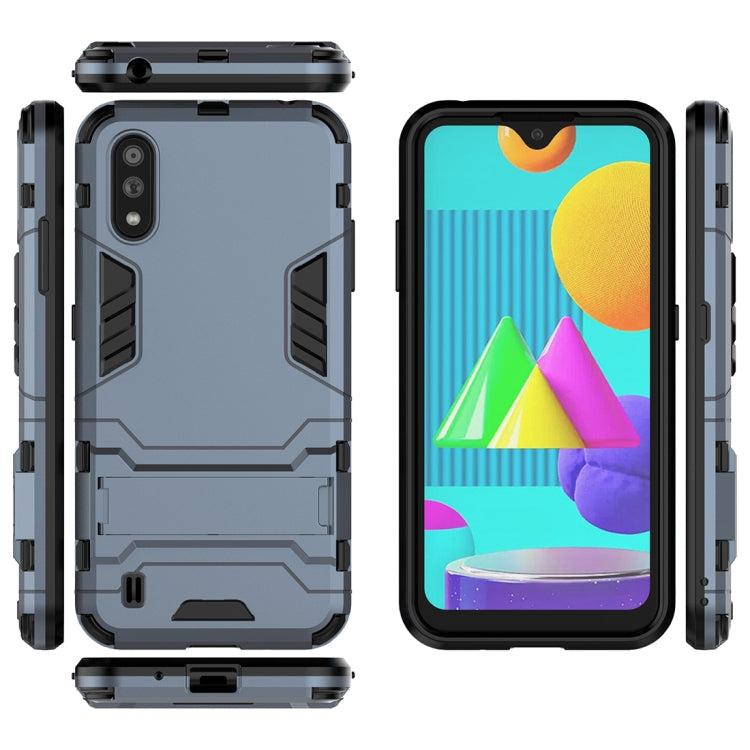 For Samsung Galaxy M01 PC + TPU Shockproof Protective Case with Invisible Holder