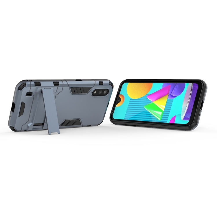 For Samsung Galaxy M01 PC + TPU Shockproof Protective Case with Invisible Holder