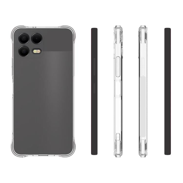 For T-Mobile Revvl 8 Pro 5G Shockproof Non-slip Thickening TPU Phone Case - Transparent
