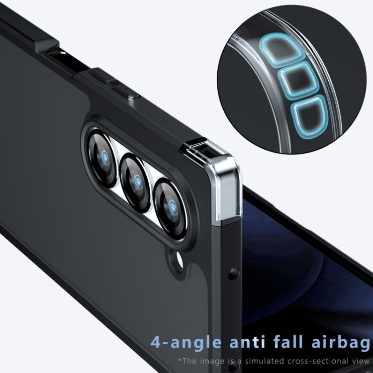 For Samsung Galaxy Z Fold6 Armor PC Hybrid TPU Phone Case - Transparent