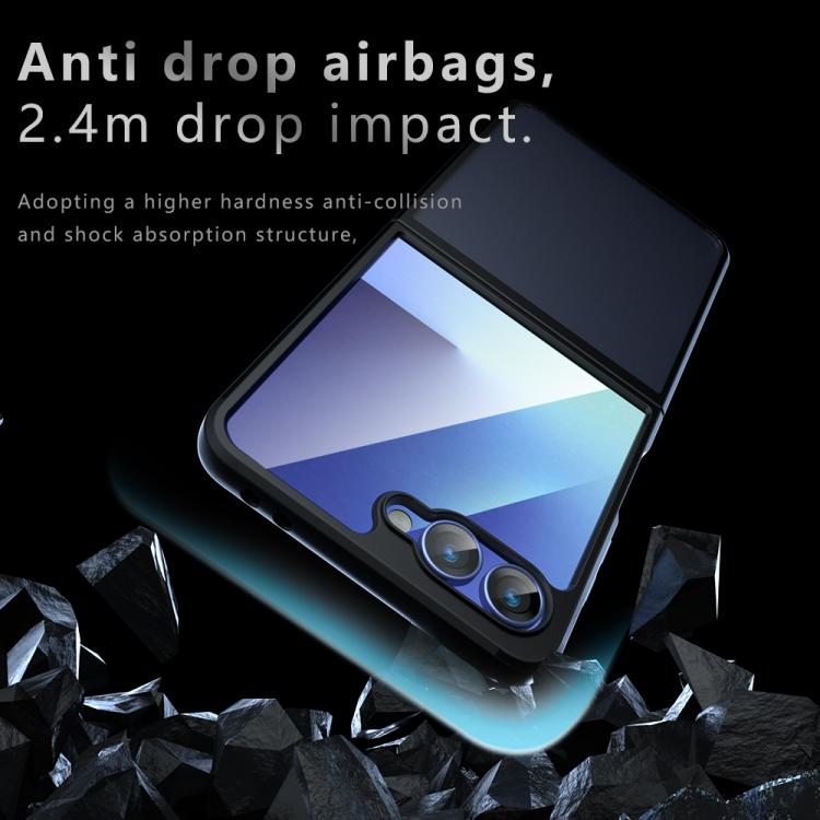 For Samsung Galaxy Z Flip7 Armor PC Hybrid TPU Phone Case - Transparent