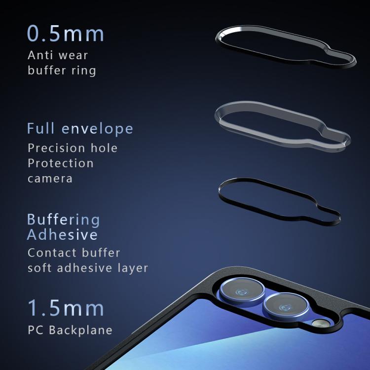 For Samsung Galaxy Z Flip7 Armor PC Hybrid TPU Phone Case - Transparent