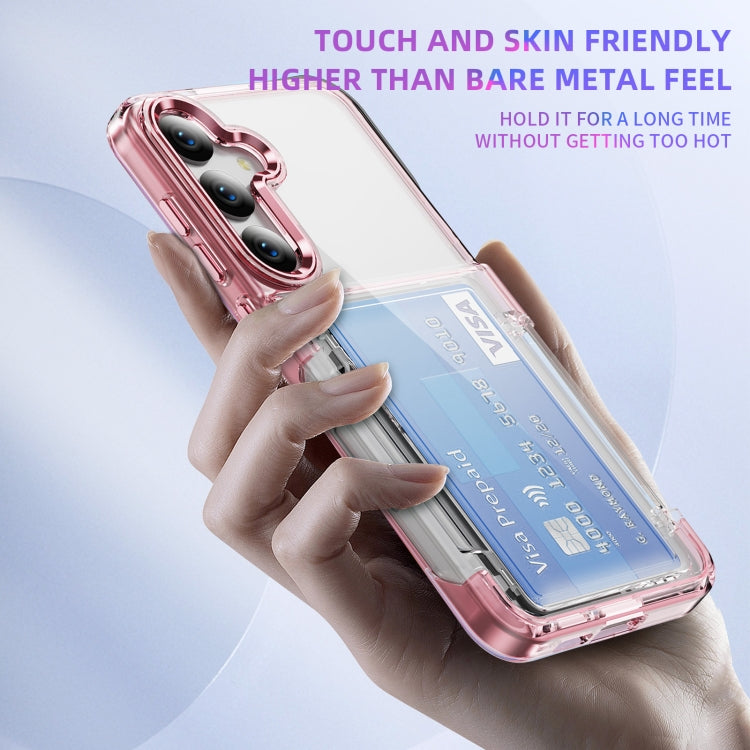 For Samsung Galaxy S22 5G Card Holder Acrylic Hybrid TPU Phone Case