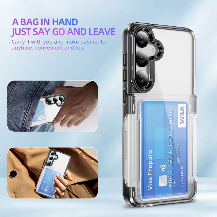 For Samsung Galaxy S22 5G Card Holder Acrylic Hybrid TPU Phone Case