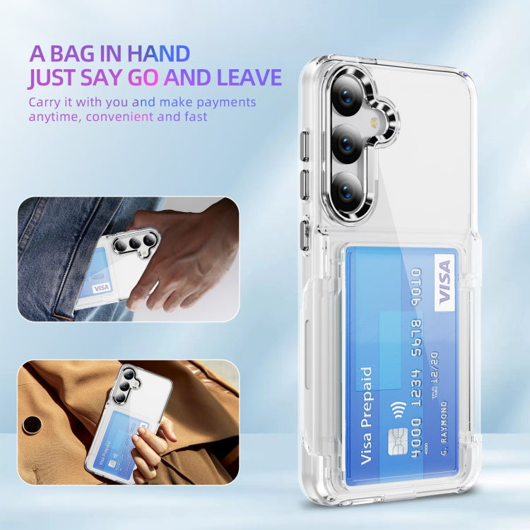 For Samsung Galaxy S22 5G Card Holder Acrylic Hybrid TPU Phone Case