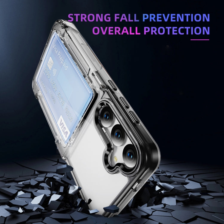 For Samsung Galaxy S23+ 5G Card Holder Acrylic Hybrid TPU Phone Case