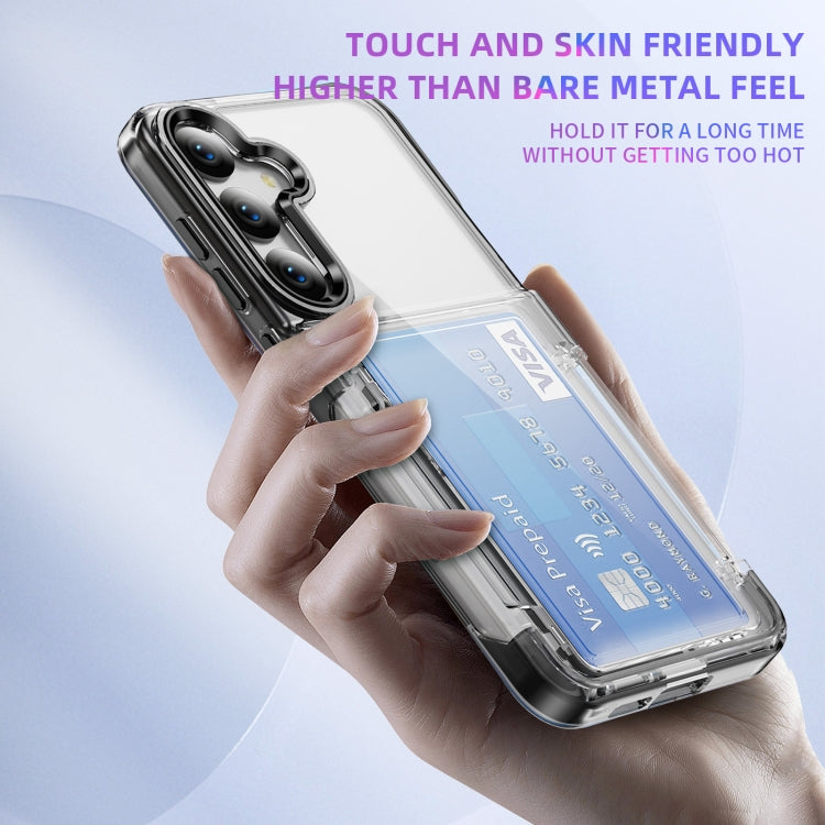 For Samsung Galaxy S23+ 5G Card Holder Acrylic Hybrid TPU Phone Case