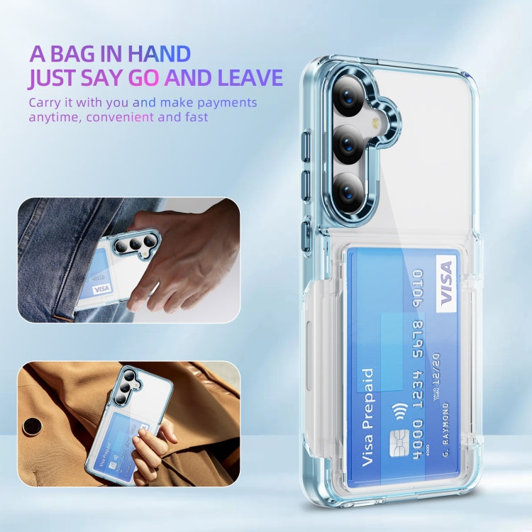 For Samsung Galaxy S23+ 5G Card Holder Acrylic Hybrid TPU Phone Case