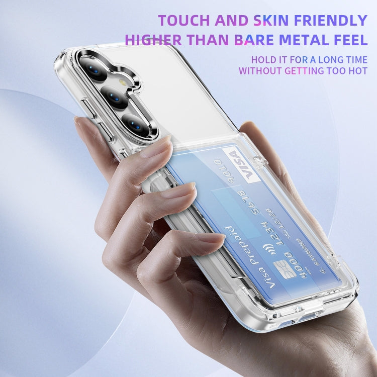 For Samsung Galaxy S23+ 5G Card Holder Acrylic Hybrid TPU Phone Case