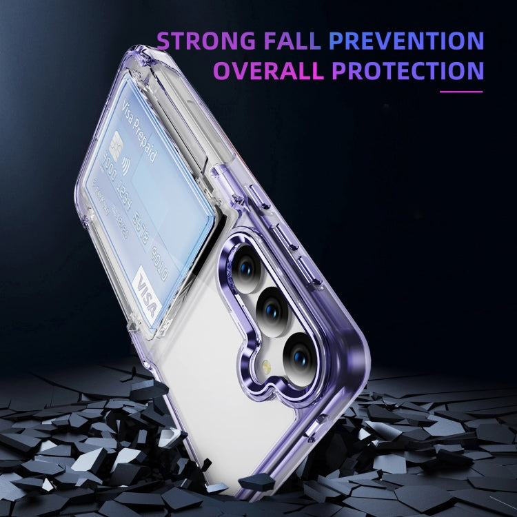 For Samsung Galaxy S23+ 5G Card Holder Acrylic Hybrid TPU Phone Case