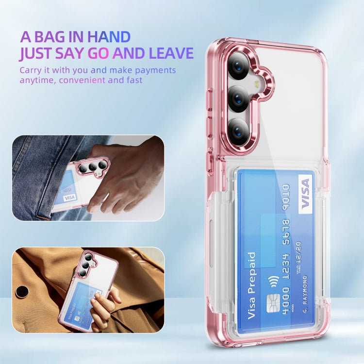 For Samsung Galaxy S24 Ultra 5G Card Holder Acrylic Hybrid TPU Phone Case