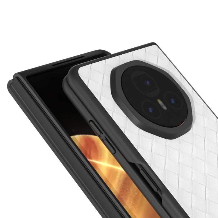 For Honor Magic V3 Black Frame Woven Texture PU Phone Case