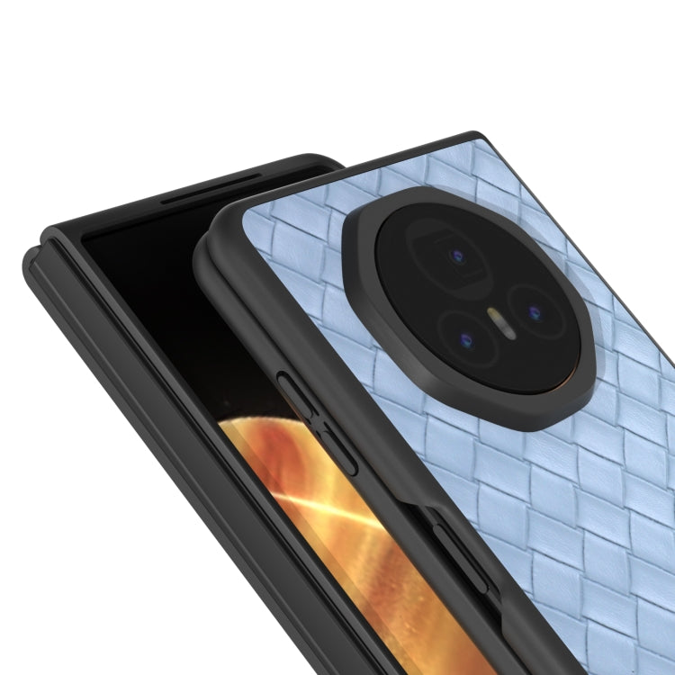 For Honor Magic V3 Black Frame Woven Texture PU Phone Case