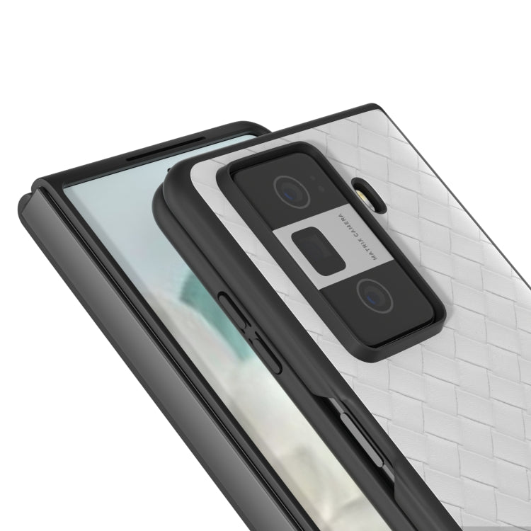 For Honor Magic Vs3 Black Frame Woven Texture PU Phone Case