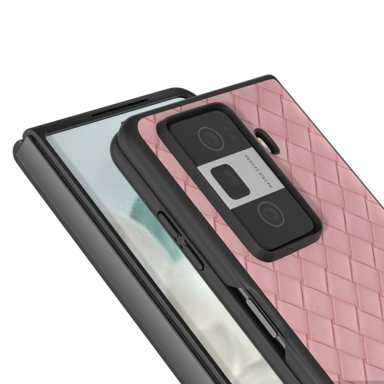 For Honor Magic Vs3 Black Frame Woven Texture PU Phone Case